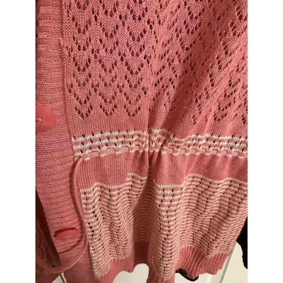 Merona Womens Cardigan Plus Size 24/26 Pink V-Neck Button Down Cardigan Sweater - Picture 5 of 10